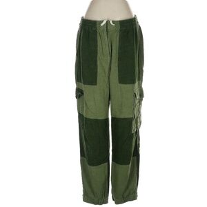 (38) j Crew green linen patchwork garden pants